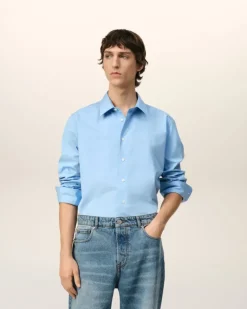 Ami Paris Ami de Coeur Classic Shirt CASHMERE BLUE Online