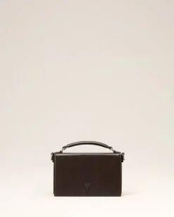 Ami Paris Ami de Coeur Lunch Box Bag DARK COFFEE Discount