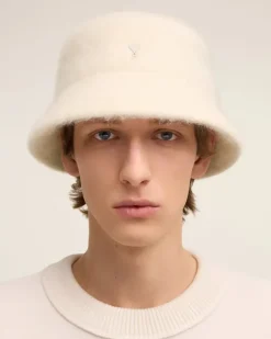 Ami Paris Ami de Coeur Stud Bucket Hat OFF WHITE Flash Sale