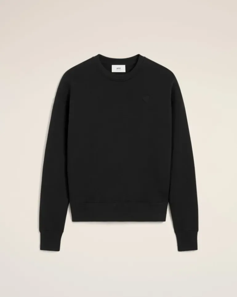 Ami Paris Ami de Coeur Sweatshirt BLACK Cheap