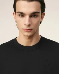Ami Paris Ami de Coeur Sweatshirt BLACK Cheap