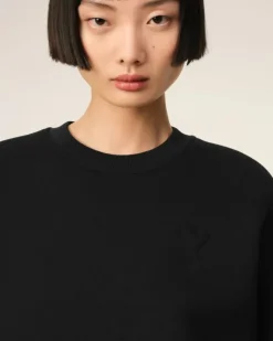 Ami Paris Ami de Coeur Sweatshirt BLACK Cheap