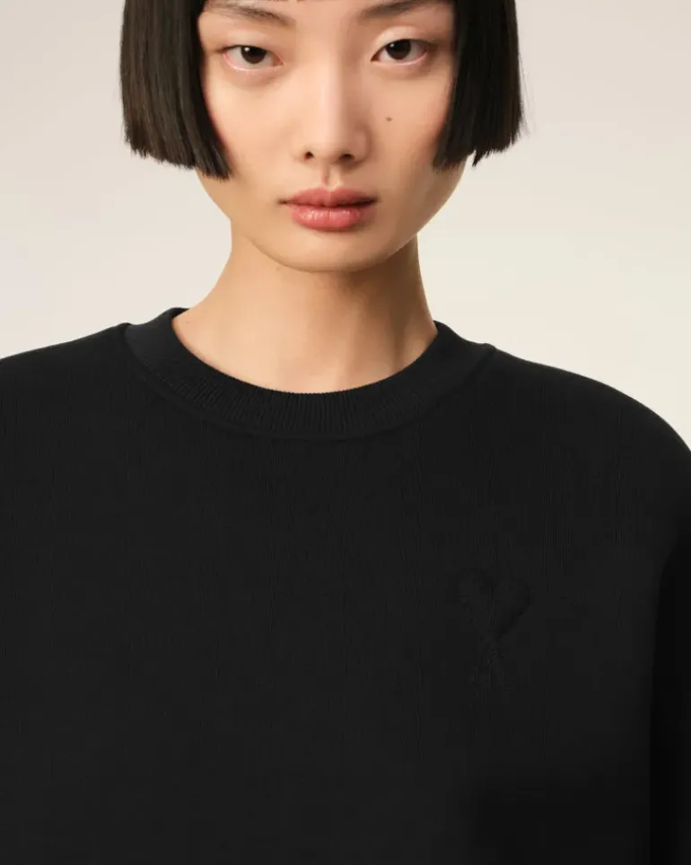 Ami Paris Ami de Coeur Sweatshirt BLACK Cheap