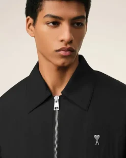 Ami Paris Ami de Coeur Zipped Jacket BLACK Hot