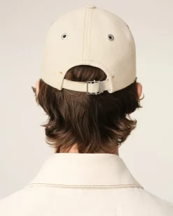 Ami Paris Beige Cotton Ami de Coeur Embroidery Cap WHITE CREAM Sale