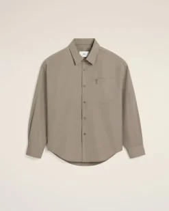 Ami Paris Beige Cotton Ami de Coeur Boxy Shirt ASH Store