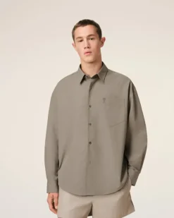 Ami Paris Beige Cotton Ami de Coeur Boxy Shirt ASH Store