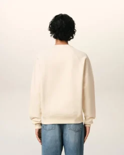 Ami Paris Beige Cotton Ami de Coeur Patch Sweatshirt WHITE CREAM Cheap