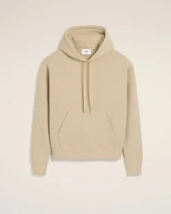 Ami Paris Beige Cotton Ami de Coeur Hoodie GINGER Best
