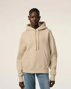Ami Paris Beige Cotton Ami de Coeur Hoodie GINGER Best