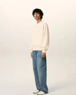 Ami Paris Beige Cotton Ami de Coeur Patch Sweatshirt WHITE CREAM Best