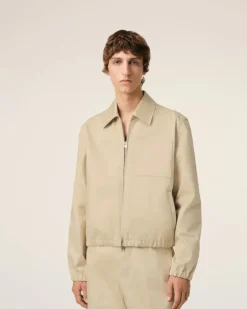 Ami Paris Beige Cotton Ami de Coeur Zipped Jacket GINGER Shop