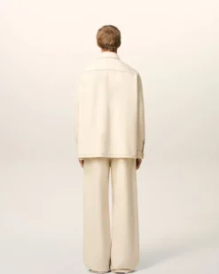 Ami Paris Beige Cotton Ami de Coeur Overshirt WHITE CREAM Best Sale