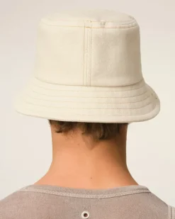 Ami Paris Beige Cotton Ami de Coeur Embroidery Bucket Hat WHITE CREAM Shop