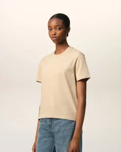 Ami Paris Beige Cotton Ami de Coeur T-Shirt GINGER Cheap