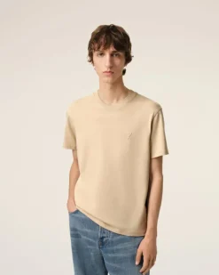 Ami Paris Beige Cotton Ami de Coeur T-Shirt GINGER Cheap