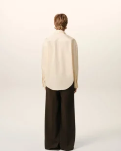 Ami Paris Beige Cotton Ami de Coeur Boxy Shirt WHITE CREAM Sale