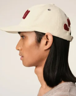 Ami Paris Beige Cotton Patch Trucker Cap WHITE CREAM Clearance