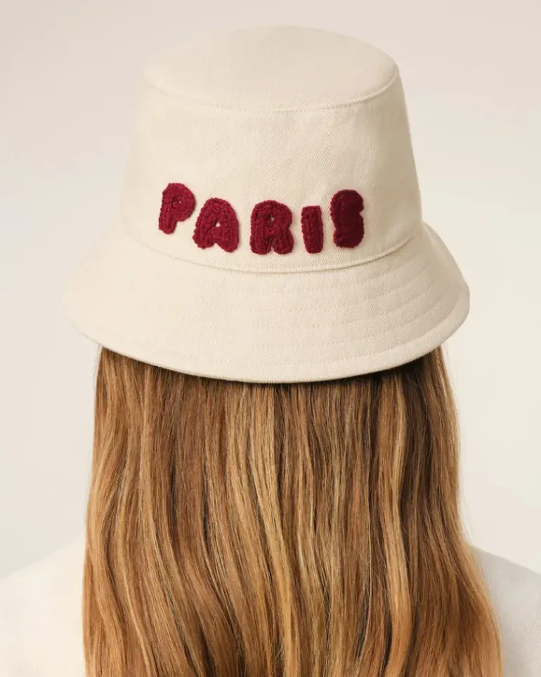 Ami Paris Beige Cotton Patch Bucket Hat WHITE CREAM Outlet