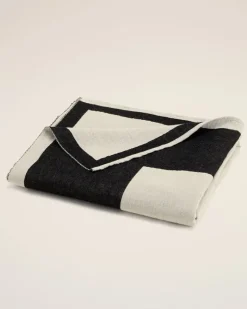 Ami Paris Beige Cotton Bicolor Beach Towel WHITE CREAM/BLACK Hot