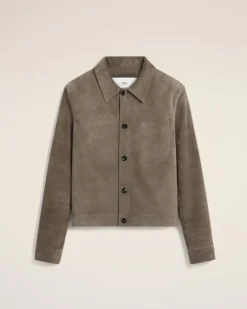 Ami Paris Beige Leather Buttoned Jacket ASH Hot