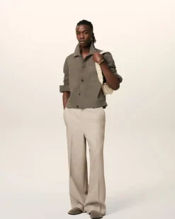 Ami Paris Beige Leather Buttoned Jacket ASH Hot