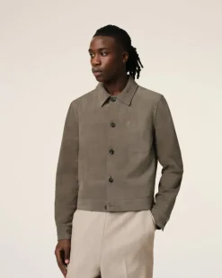 Ami Paris Beige Leather Buttoned Jacket ASH Hot