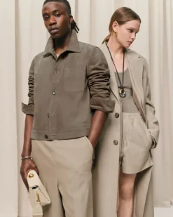 Ami Paris Beige Leather Buttoned Jacket ASH Hot