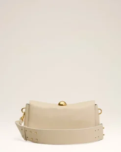 Ami Paris Beige Leather Carrousel Bag GINGER Discount
