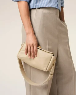 Ami Paris Beige Leather Carrousel Bag GINGER Discount