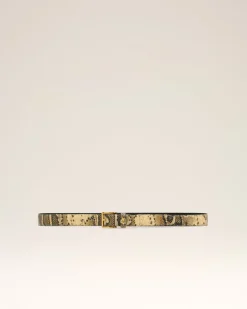 Ami Paris Beige Leather Paris Paris Belt NATURAL/VIBRATED BRASS Best Sale