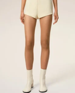 Ami Paris Beige Leather Piano Boots WHITE CREAM Cheap