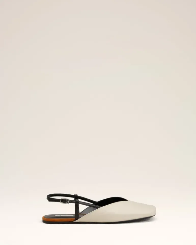 Ami Paris Beige Leather Slingbacks CINNAMON/WHITE CREAM/BLACK Store