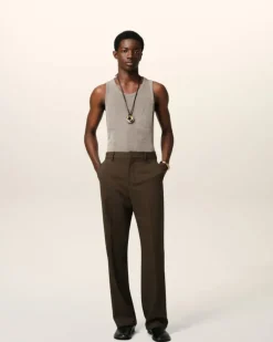 Ami Paris Beige Light Shiny Rib Jersey Tanktop ASH Online