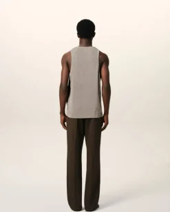 Ami Paris Beige Light Shiny Rib Jersey Tanktop ASH Online