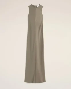 Ami Paris Beige Long Straight Dress ASH Clearance