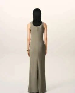 Ami Paris Beige Long Straight Dress ASH Clearance