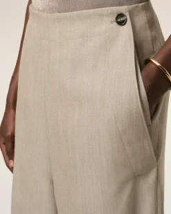 Ami Paris Beige New Wool Sailor Trousers GINGER Store