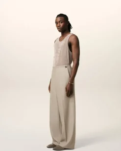 Ami Paris Beige New Wool Sailor Trousers GINGER Store
