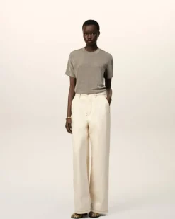 Ami Paris Beige Shiny Jersey Short Sleeve T-Shirt ASH Store