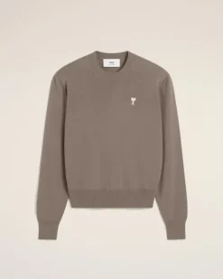 Ami Paris Beige Wool Ami de Coeur Crew Neck Sweater ASH Cheap