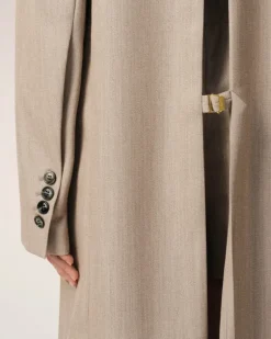 Ami Paris Beige Wool Back Slit Long Coat GINGER Shop