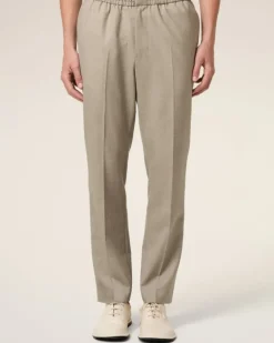 Ami Paris Beige Wool Elasticated Waist Trousers ASH Shop