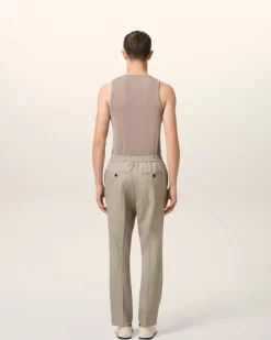 Ami Paris Beige Wool Elasticated Waist Trousers ASH Shop