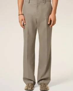 Ami Paris Beige Wool Straight Fit Trousers ASH Store