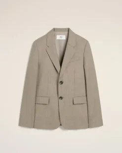 Ami Paris Beige Wool Two Buttons Jacket ASH Best Sale