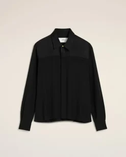 Ami Paris Contrasted Top Long Sleeve Shirt BLACK Online