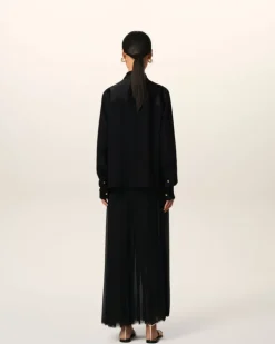 Ami Paris Contrasted Top Long Sleeve Shirt BLACK Online