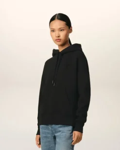 Ami Paris Cotton Ami de Coeur Hoodie BLACK Flash Sale