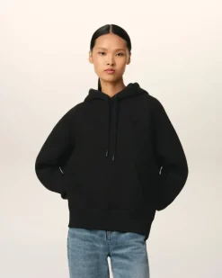 Ami Paris Cotton Ami de Coeur Hoodie BLACK Flash Sale